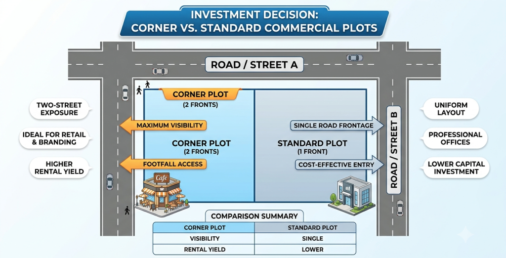 RUDN Enclave COrner Plot Vs Commercial Plot